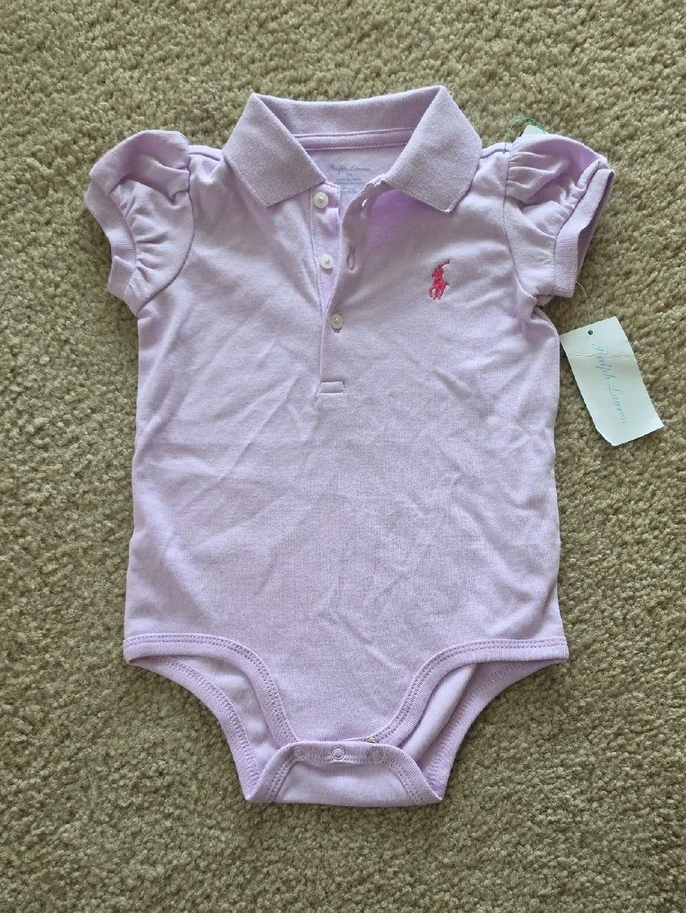 Ralph Lauren Polo Onesie Light Purple 9M